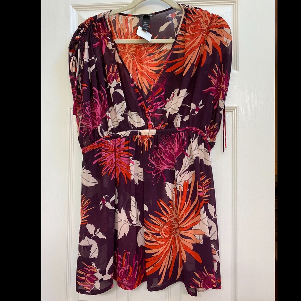H & M Empire Waist Cinched Blouse 14